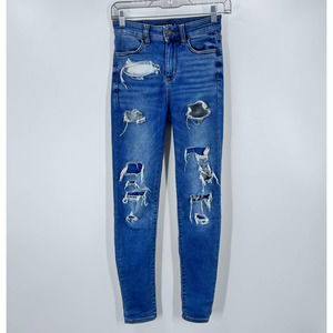 American Eagle Outfitters Distressed High Rise Jegging Denim Jeans Stretch 00